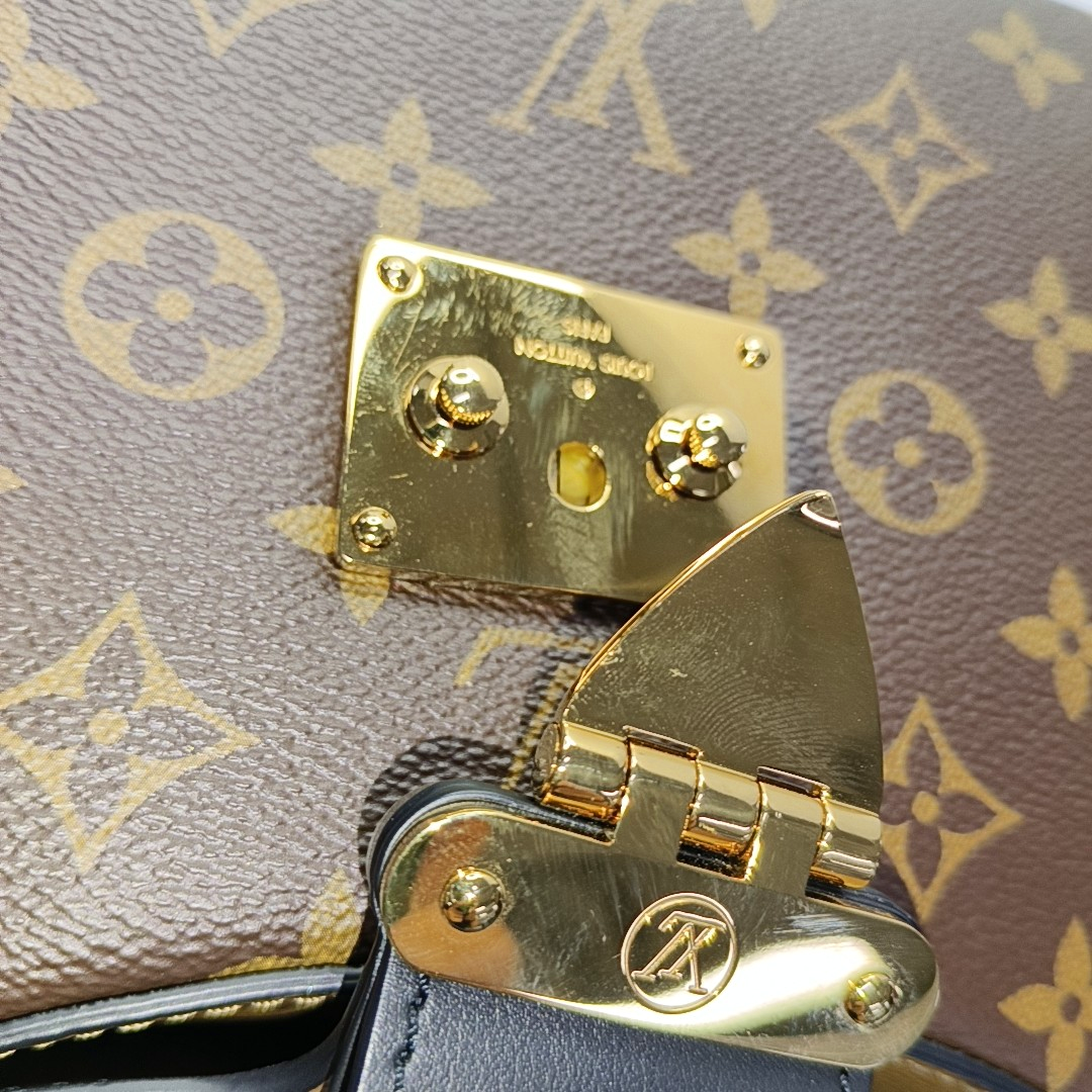 LOUIS VUITTON TWINNY Brown Coated Canvas Monogram Shoulder Bag Tote Crossbody Bag with Detachable Strap-(SKU)-965071055