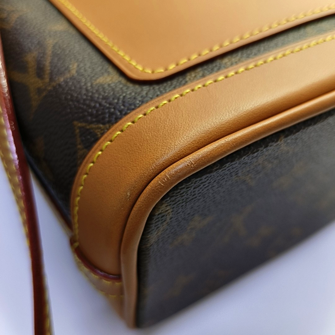 LOUIS VUITTON MILK BOX Brown Coated Canvas Monogram Shoulder Bag with Removable Strap-(SKU)-965414413