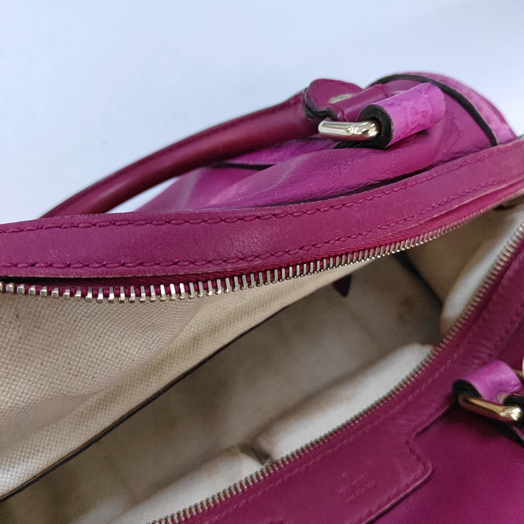 GUCCI Pink Calf Leather Grained Handbag Golden hardware-(SKU)-950007932