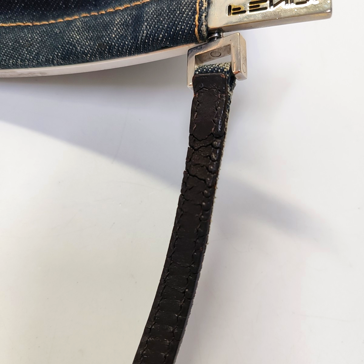 FENDI Dark blue denim single shoulder bag crossbody Silver Hardware-(SKU)-944960324