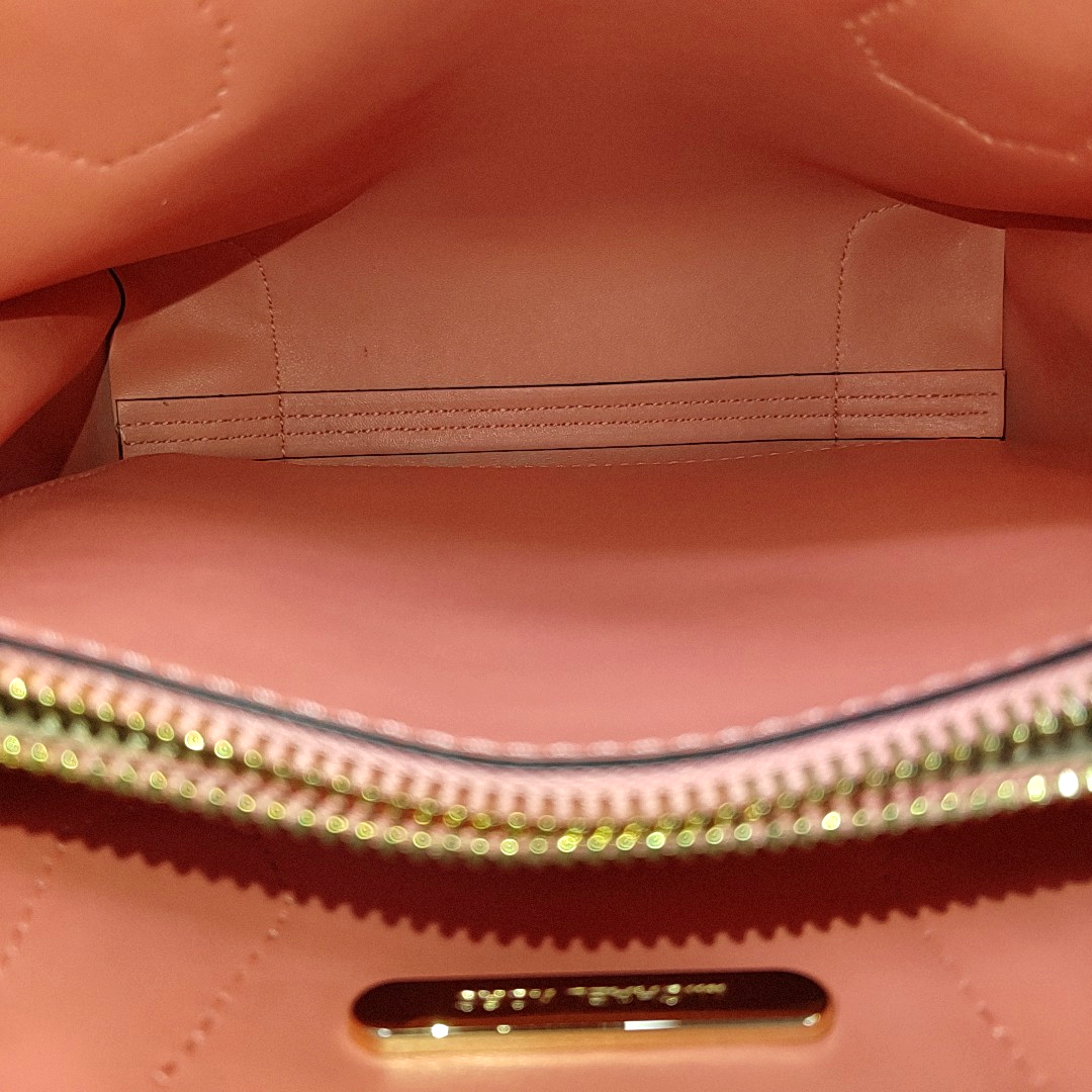 MICHAEL KORS Mercer Medium size Pink coated canvas vintage crossbody bag shoulder bag tote bag handbag Golden hardware Removable shoulder strap-(SKU)-14044791