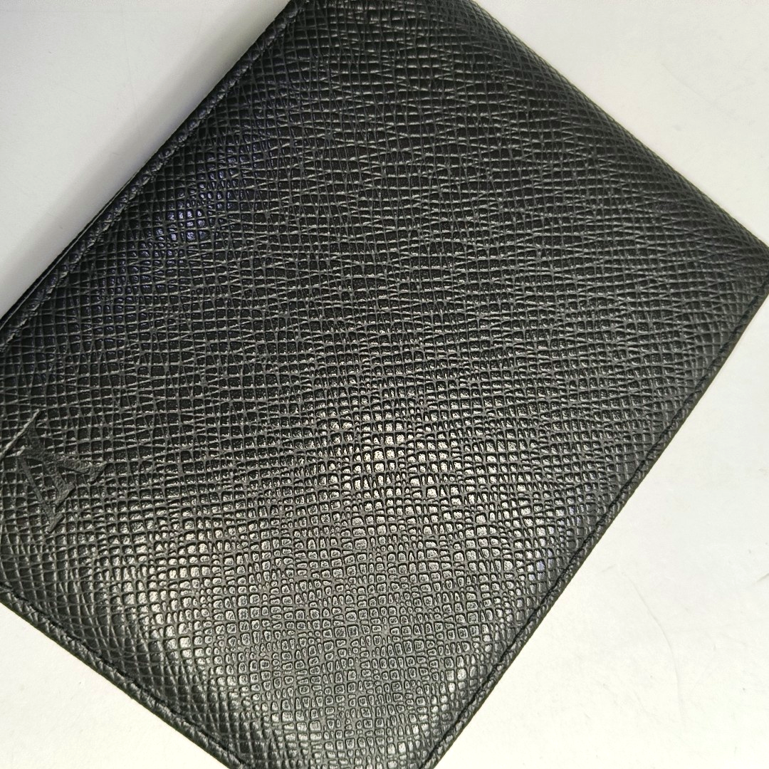 LOUIS VUITTON AMERIGO Black Cowhide Wallet Silver Hardware-(SKU)-951116576