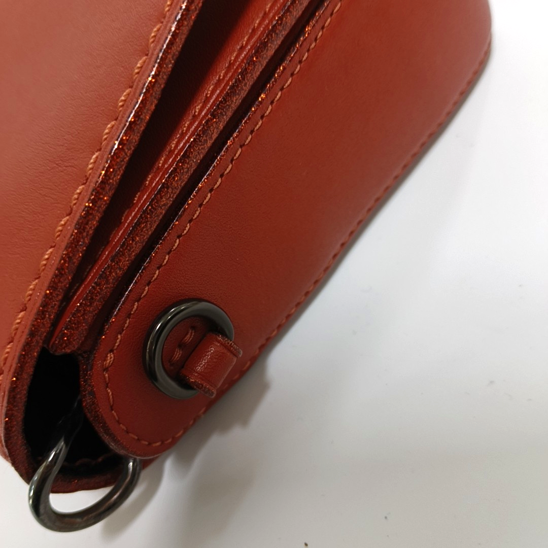 COACH DINKY Red Cowhide Crossbody Single Shoulder Bag Black hardware Removable shoulder strap-(SKU)-938306278