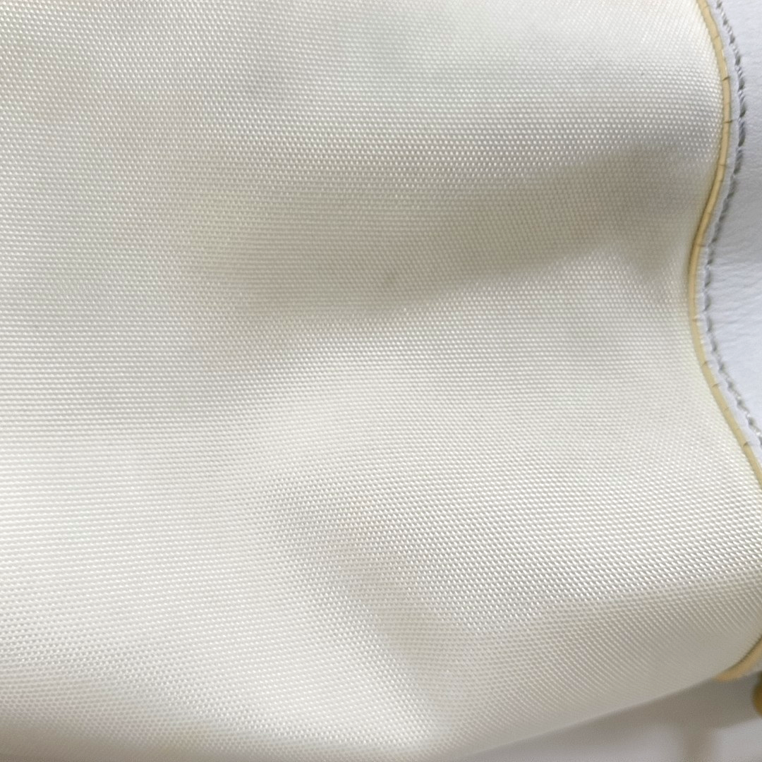 CELINE White Canvas Printed Single Shoulder Bag Handbag Golden hardware-(SKU)-13501989