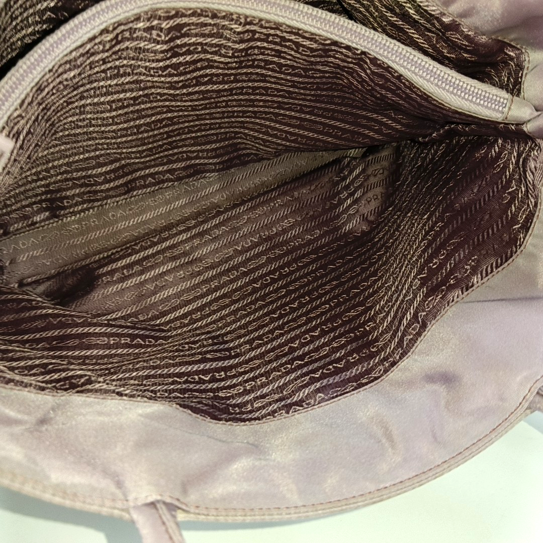 PRADA Tote bag Lavender Nylon Logo Tote Bag Single Shoulder Bag Silver Hardware-(SKU)-13802237