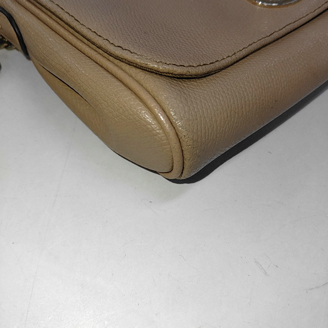 COACH Khaki Leather Single Shoulder Bag and Handbag Golden hardware-(SKU)-942795544