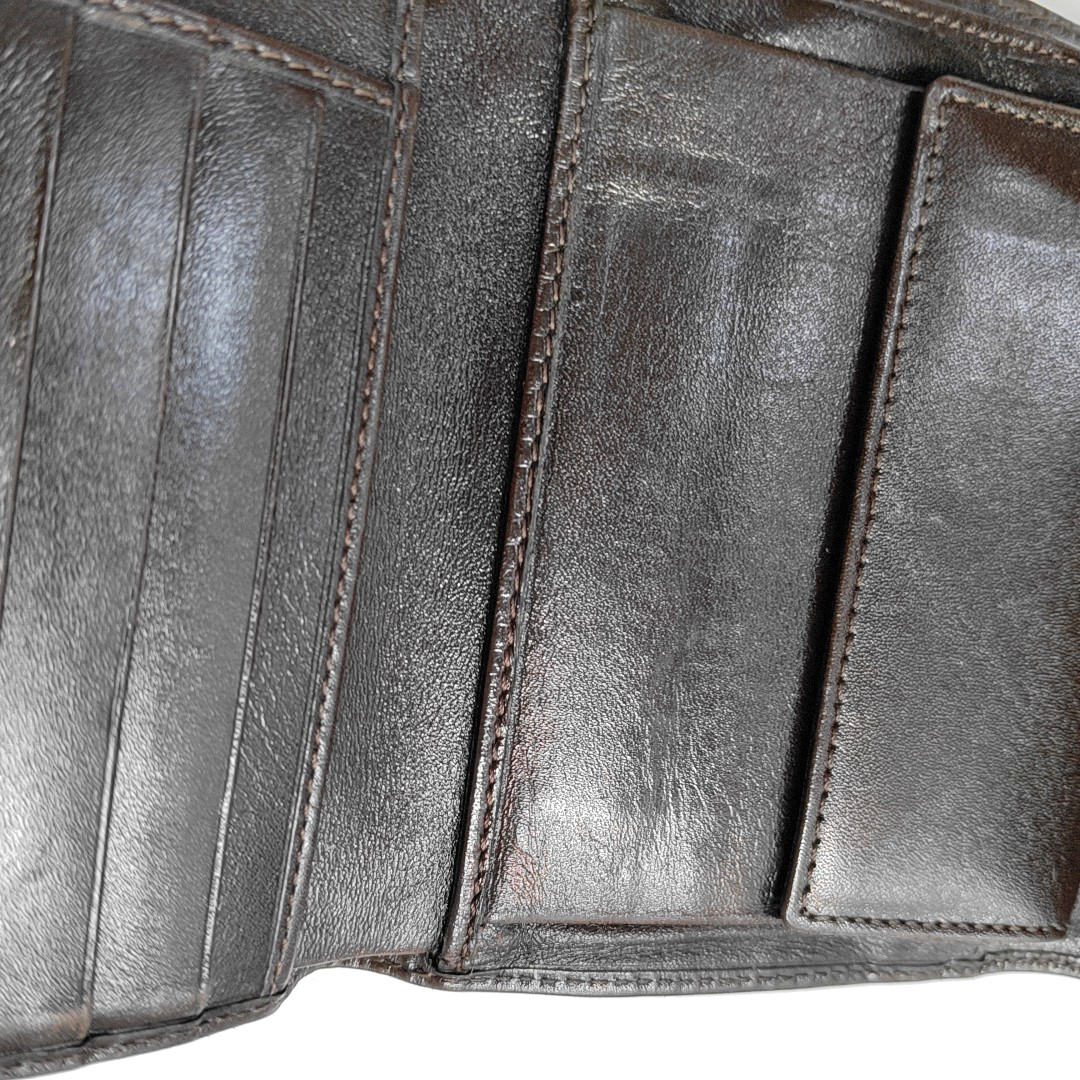 FENDI 棕色帆布双F钱包-(SKU)-960315050