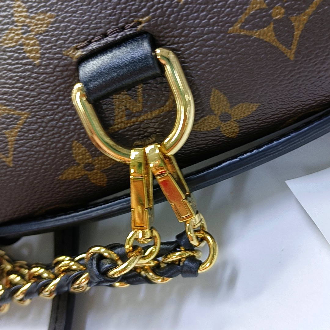 LOUIS VUITTON MÉTIS Brown Coated Canvas Monogram Lock Bag Backpack Golden Hardware 2 Removable Shoulder Straps-(SKU)-956880001
