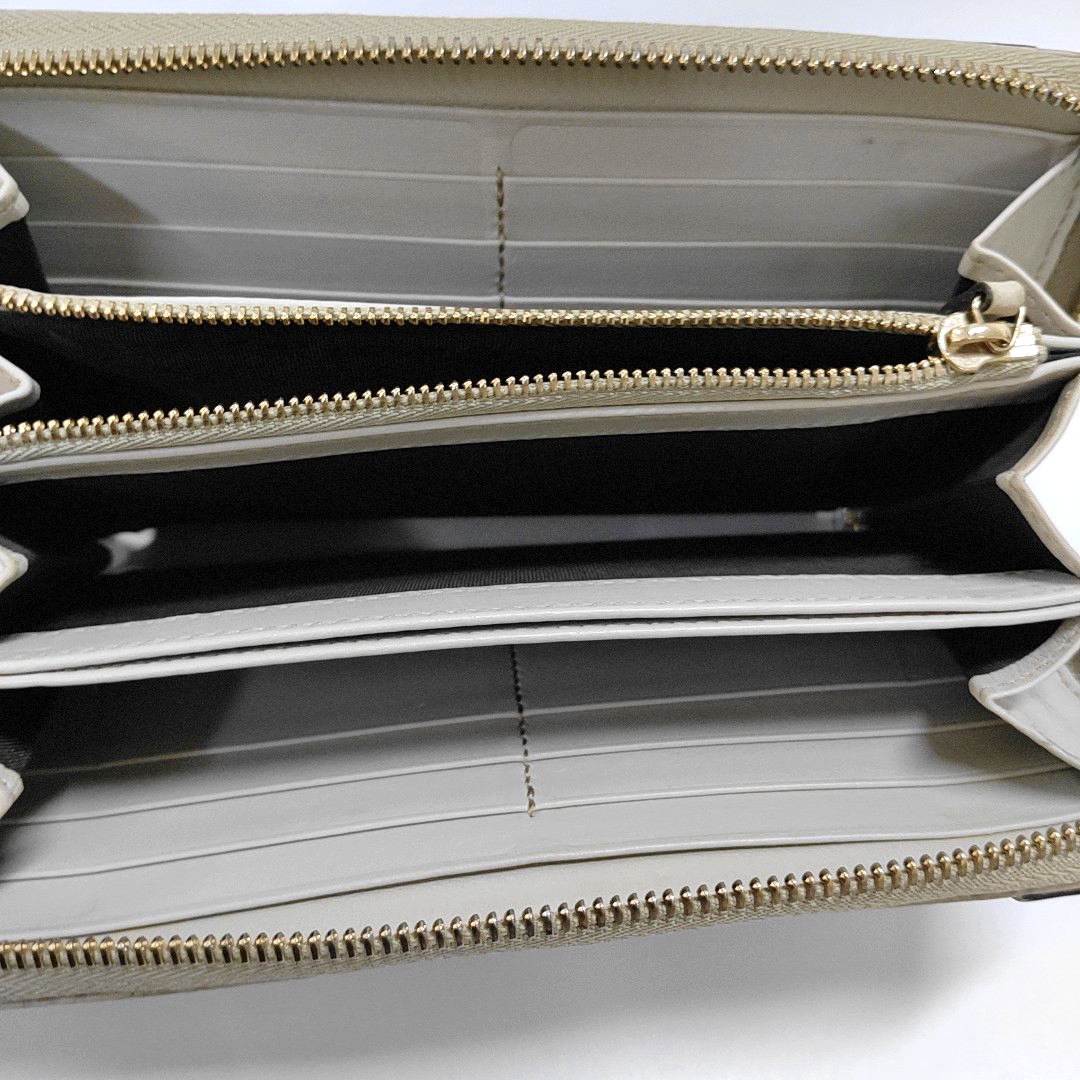 GUCCI Gray Cowhide Monogrammed Embossed Wallet Golden hardware-(SKU)-959914581