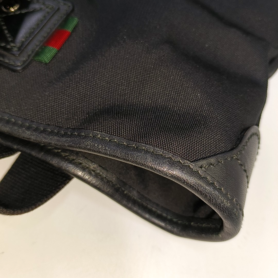 GUCCI Tote bag Black Canvas Tote Bag Single Shoulder Bag Silver Hardware-(SKU)-929881337
