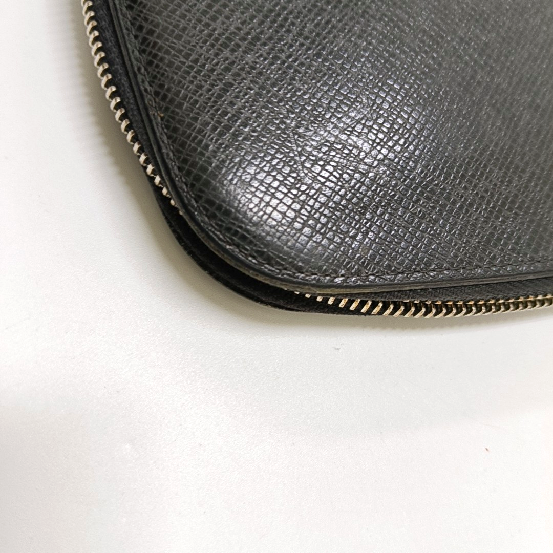 LOUIS VUITTON ATOLL Black Leather Clutch Handbag Silver Hardware-(SKU)-955895413