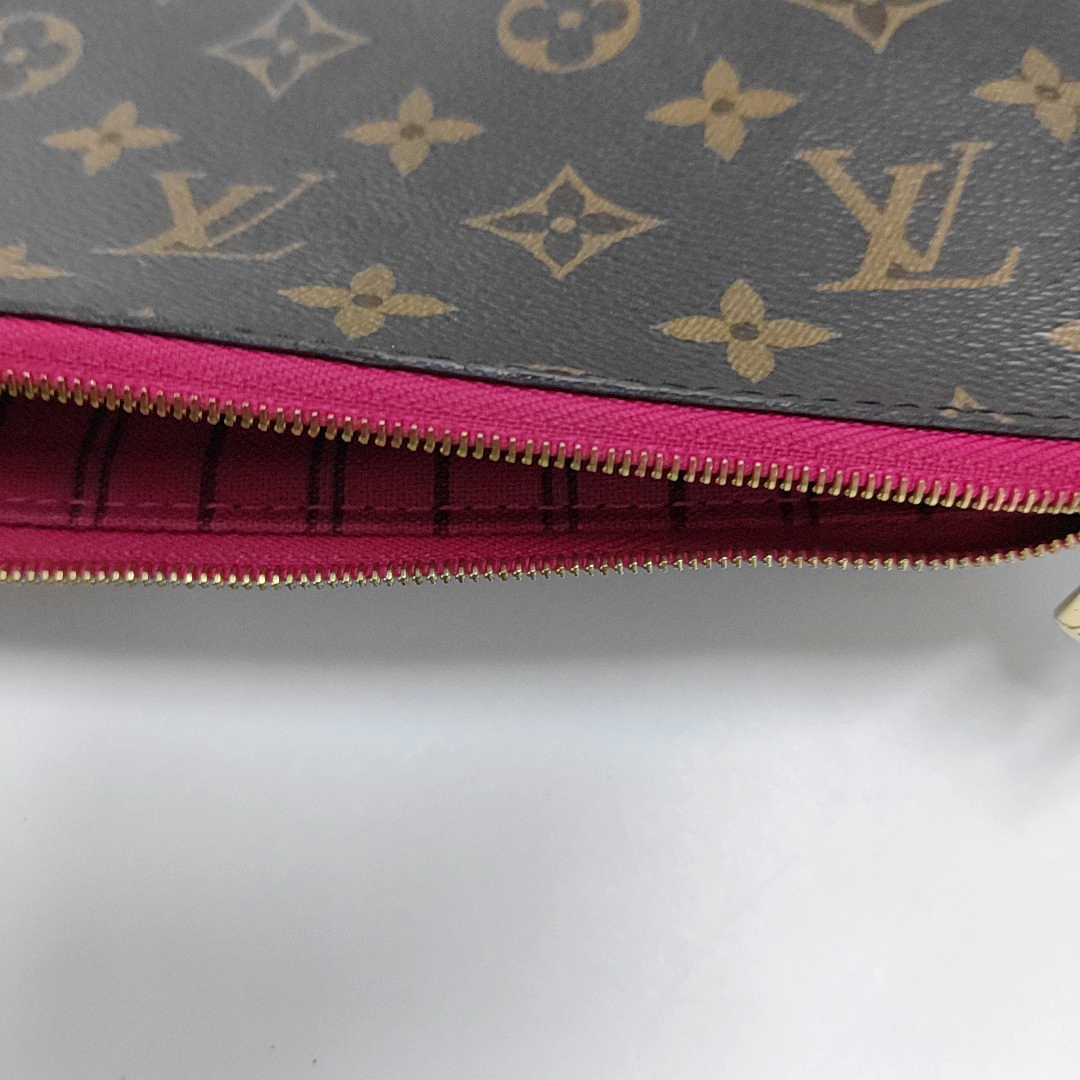 LOUIS VUITTON NEVERFULL Dark Brown Coated Canvas Monogrammed Shopping Bag Handbag Golden hardware-(SKU)-959999069