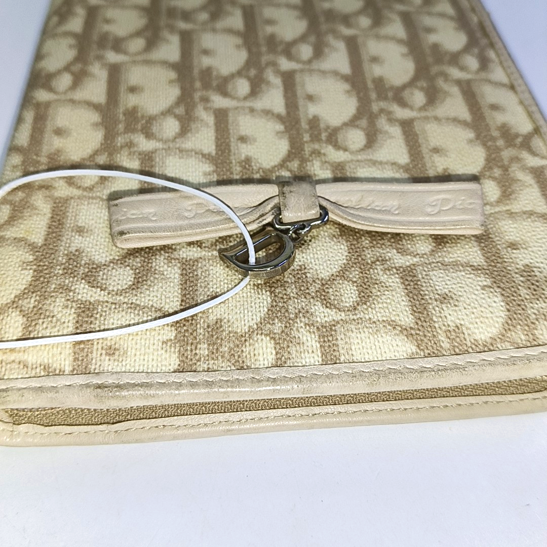 DIOR Khaki coated canvas monogram clutch-(SKU)-943562278