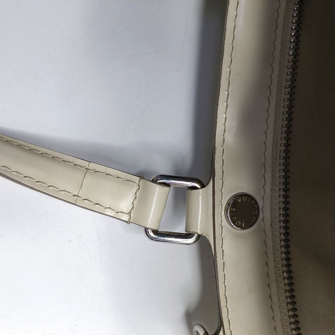 LOUIS VUITTON BREA Medium size 白色EPI牛皮水波纹医生包Shoulder Bag Handbag Silver Hardware Removable shoulder strap-(SKU)-954459175