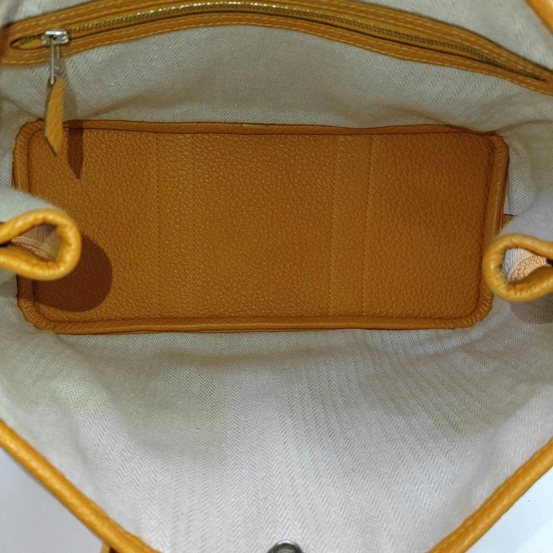 HERMÈS Garden Party 30 Mustard Yellow Negonda Calf Leather Tote Handbag Silver Hardware 🅁 Stamp-(SKU)-967595039