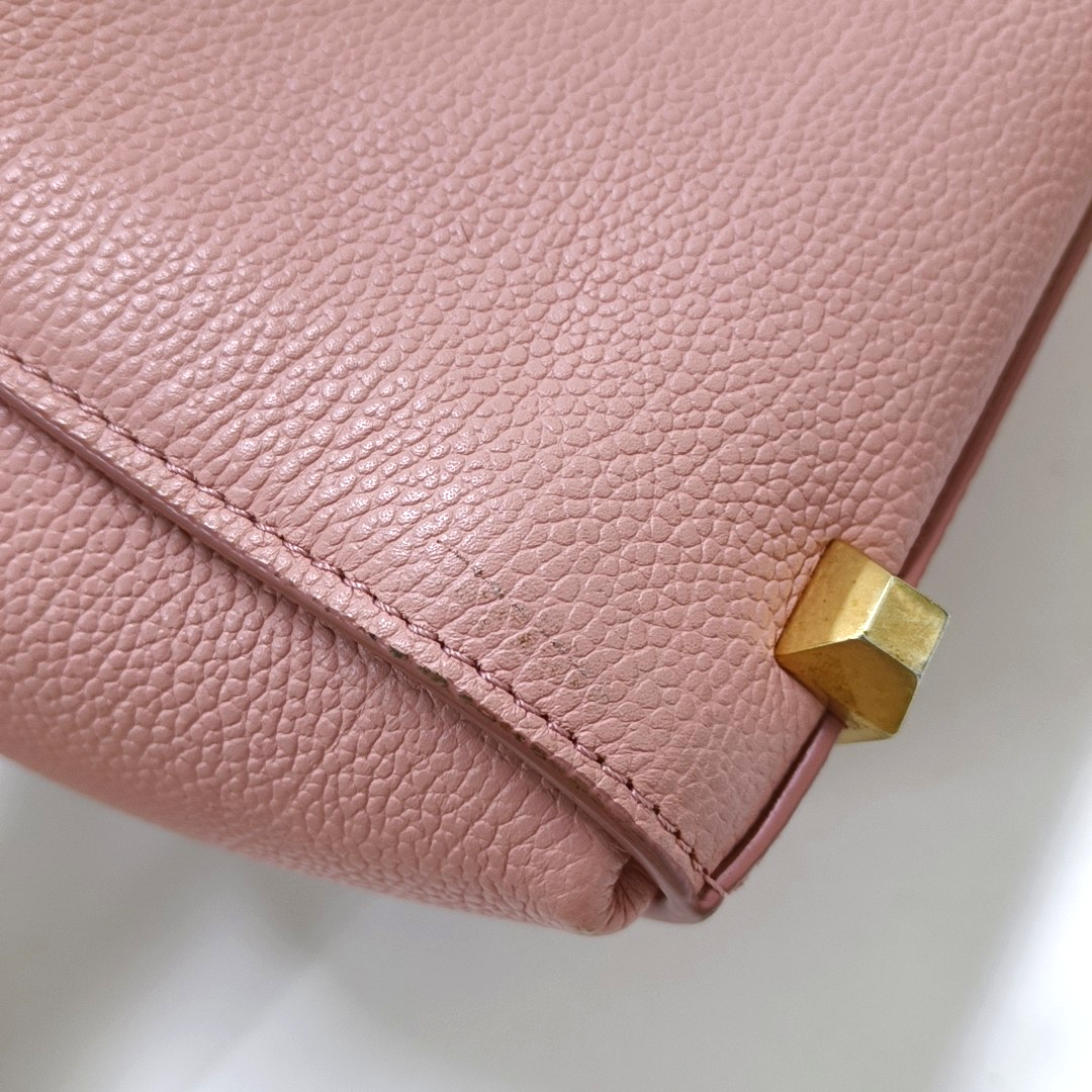 MCM Tote bag Pink Leather Studs Single Shoulder Bag Tote Bag Golden hardware Removable shoulder strap-(SKU)-944137906