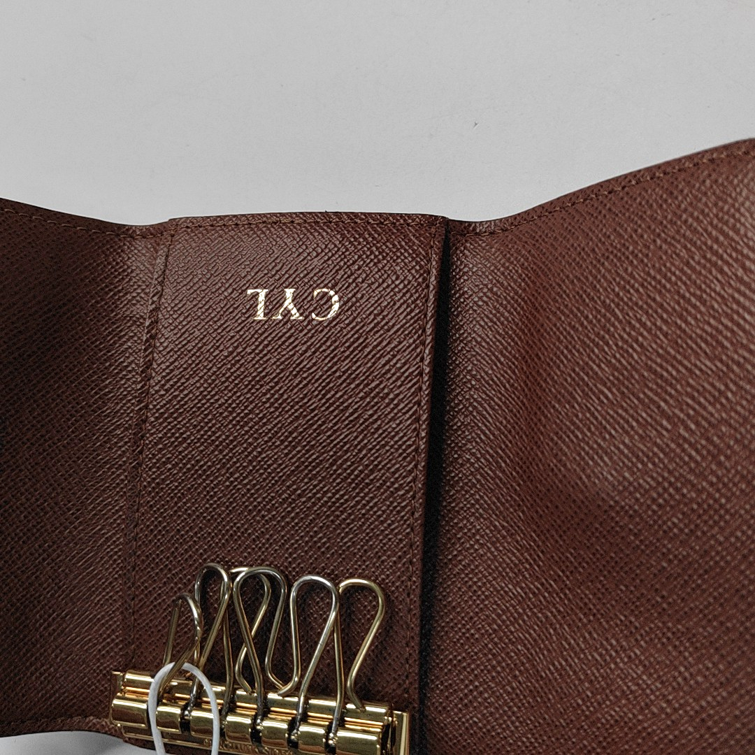 LOUIS VUITTON Brown Coated Canvas Monogram Key Bag Golden hardware-(SKU)-944332250