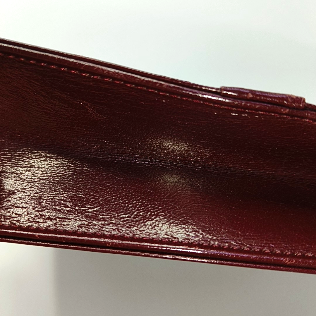 YSL Burgundy Leather Quilted Envelope Bag Handbag-(SKU)-932744673