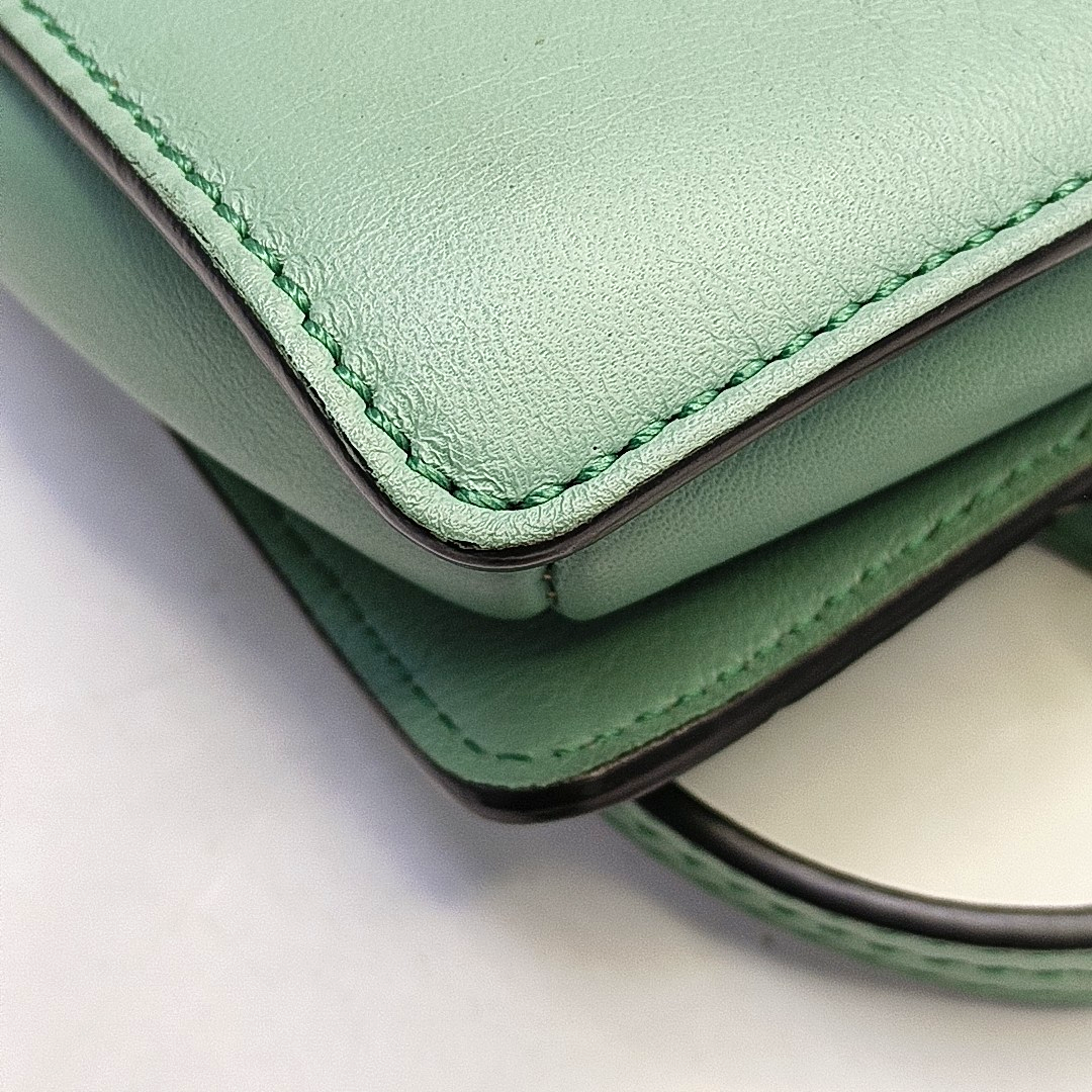Chloé Faye Small size Green Cowhide Ring Shoulder Bag Golden hardware-(SKU)-953561461