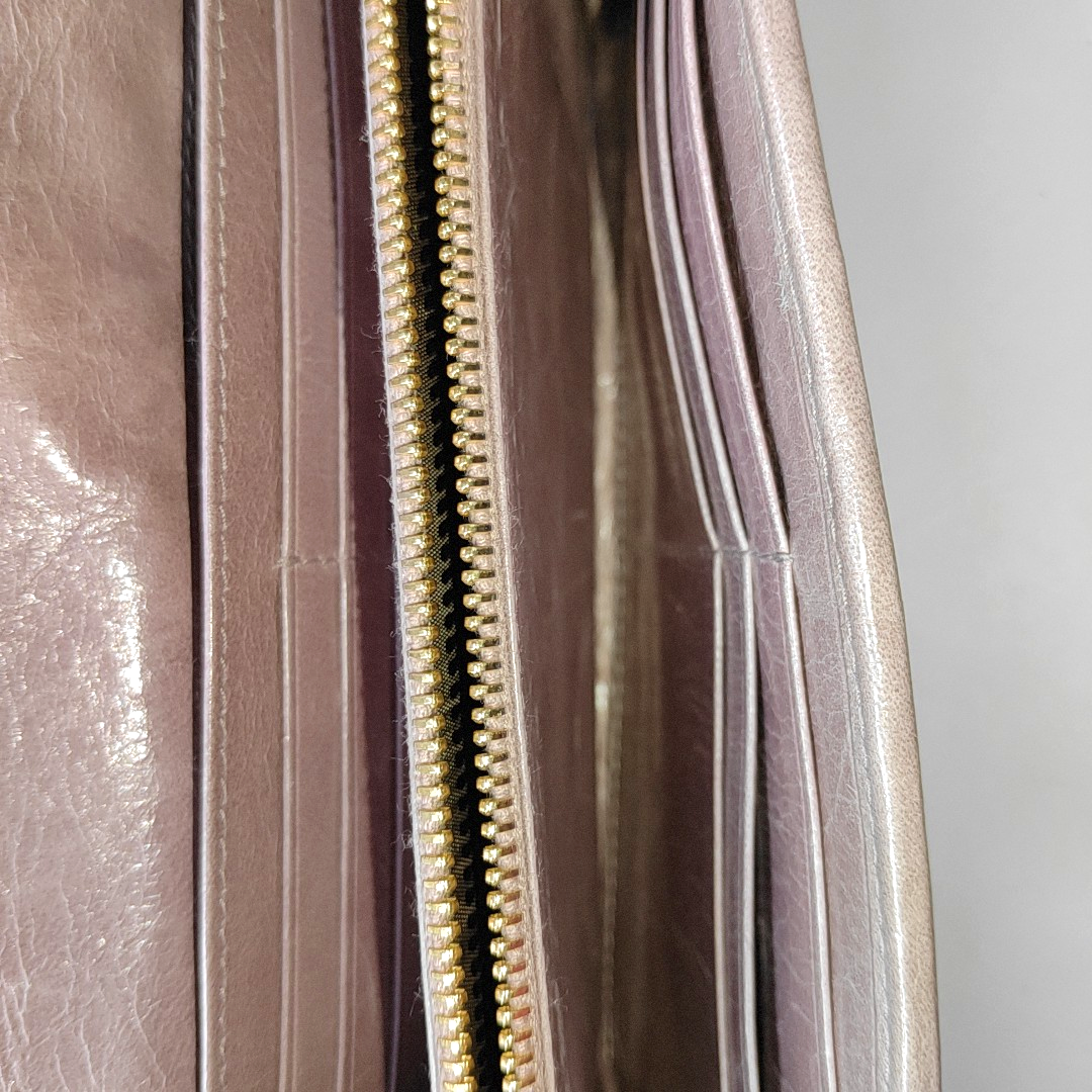 Miu Miu Light Pink Calf Leather Wallet Golden hardware-(SKU)-947592085