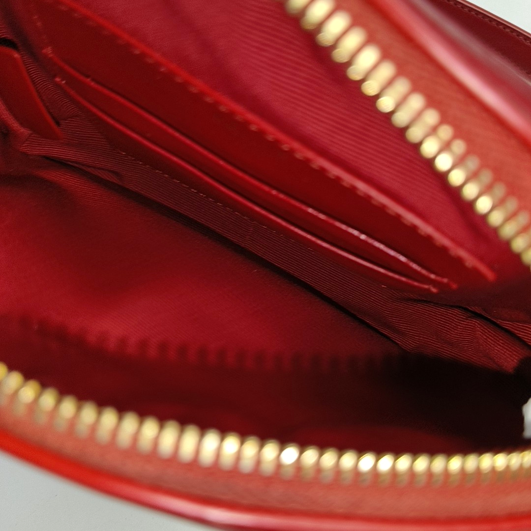 CELINE C CHARM Small size Red Leather Quilted Shoulder Bag Golden hardware-(SKU)-950436604