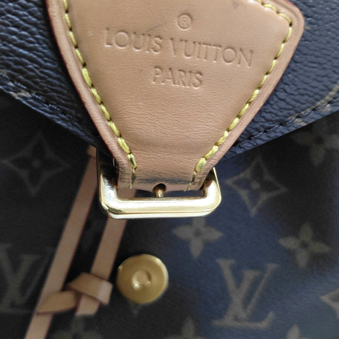 LOUIS VUITTON MONTSOURIS Brown Coated Canvas Monogram Backpack Handbag Gold Hardware-(SKU)-967932966