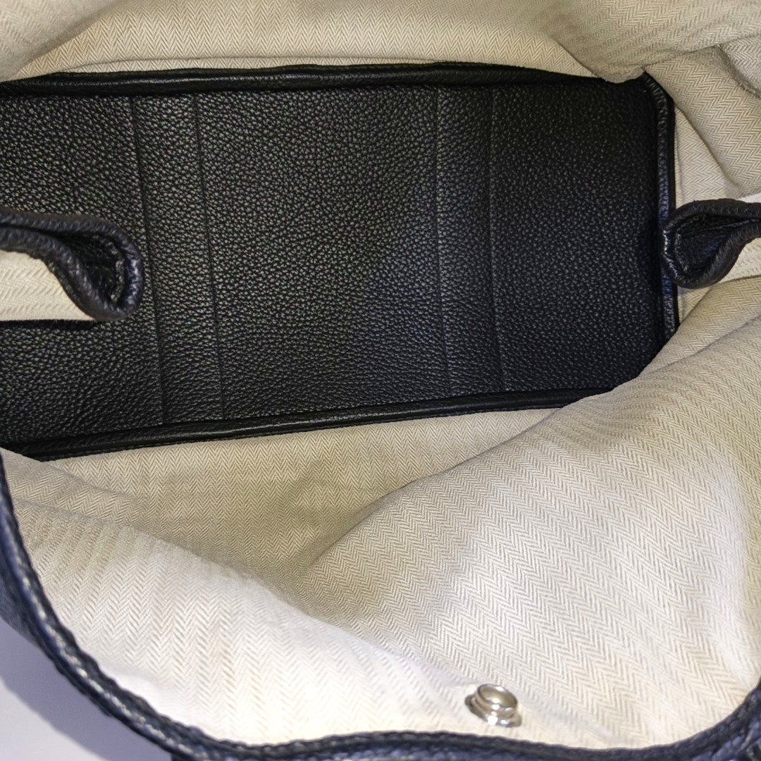 HERMÈS Garden Party 36 Black Negonda Small Bull Leather Tote Handbag with Silver Hardware-(SKU)-965690824