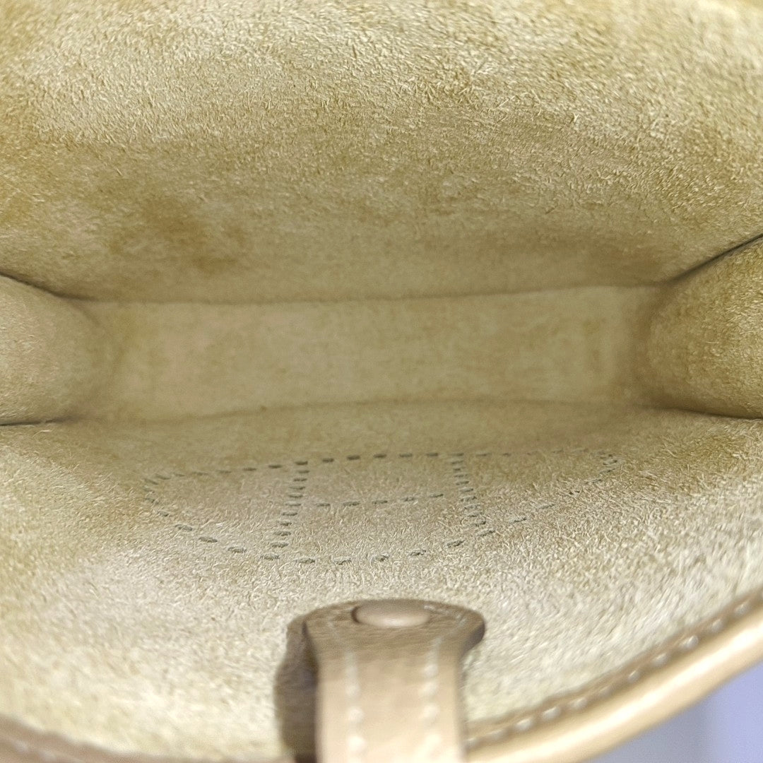 HERMÈS Evelyne TPM Malfatti Beige Clemence Leather Cutout Evelyne Shoulder Bag Crossbody Bag Golden Hardware U Engraved Removable Shoulder Strap-(SKU)-969331994