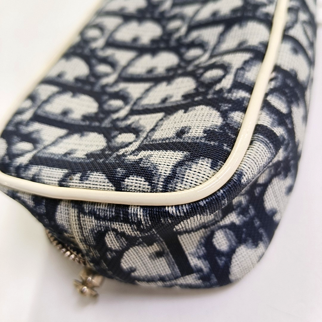 DIOR Rasta Dark Blue Coated Canvas Old Flower Patchwork Handbag Handbag Golden Silver Hardware-(SKU)-954845460