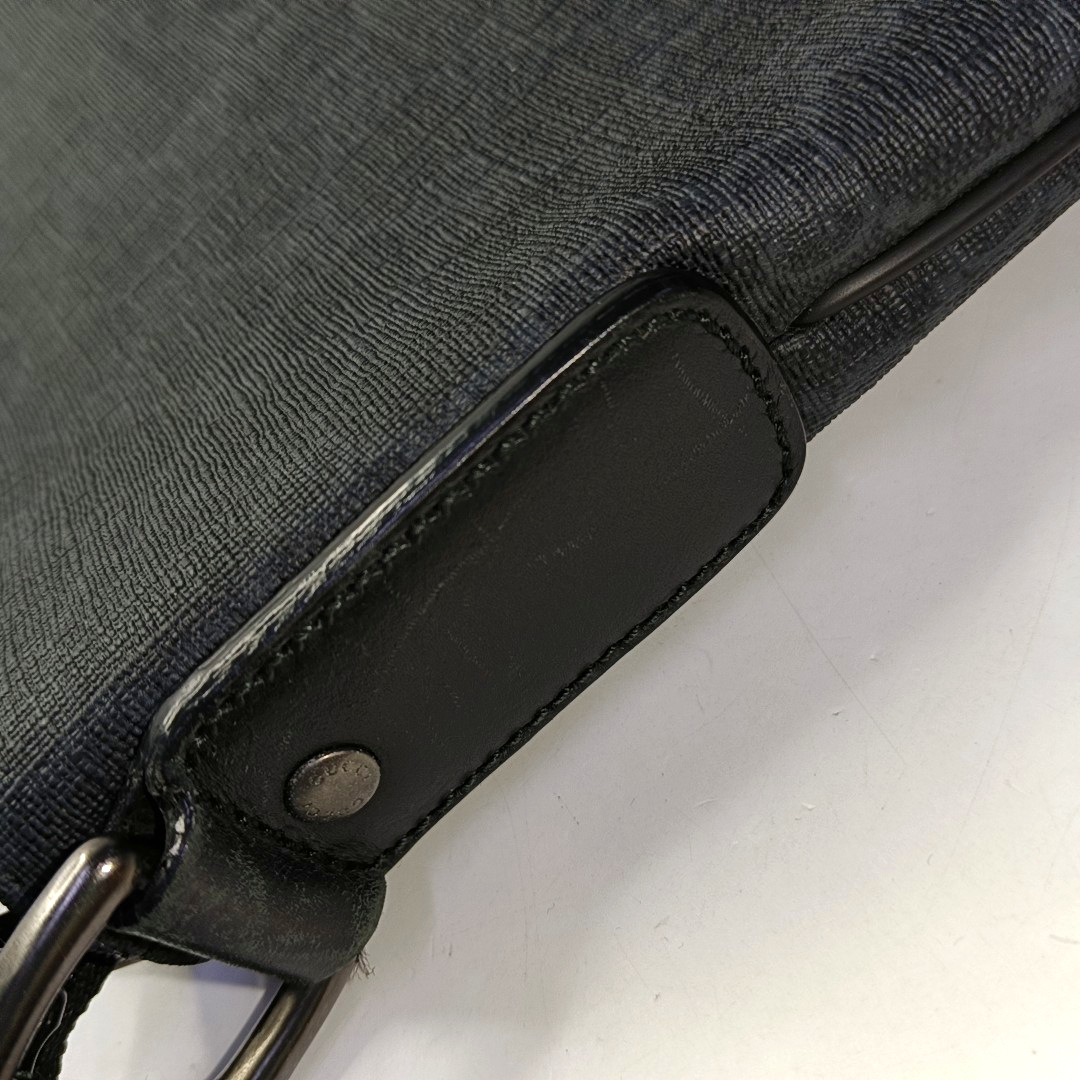 GUCCI Black Coated Canvas Monogram Crossbody Bag Single Shoulder Bag Ruthenium color hardware-(SKU)-957797586