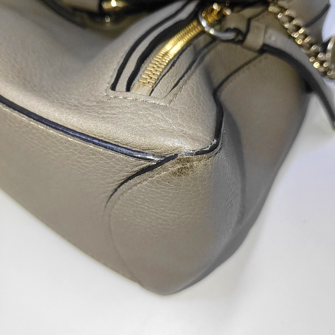 Chloé Faye Medium size Grey Cowhide Single Shoulder Bag Tote Shoulder Bag Crossbody Bag Golden Silver Hardware Removable shoulder strap-(SKU)-939956947