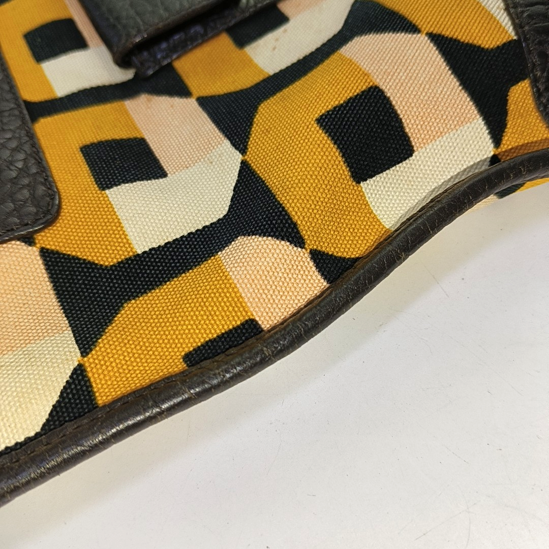 PRADA Multicolor Canvas Floral Print Tote Single Shoulder Bag Golden hardware-(SKU)-938564373