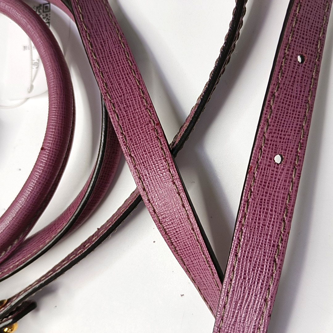 FENDI 2 Jours Small size Purple Leather Crossbody Handbag Single Shoulder Silver Hardware Removable shoulder strap-(SKU)-947556530