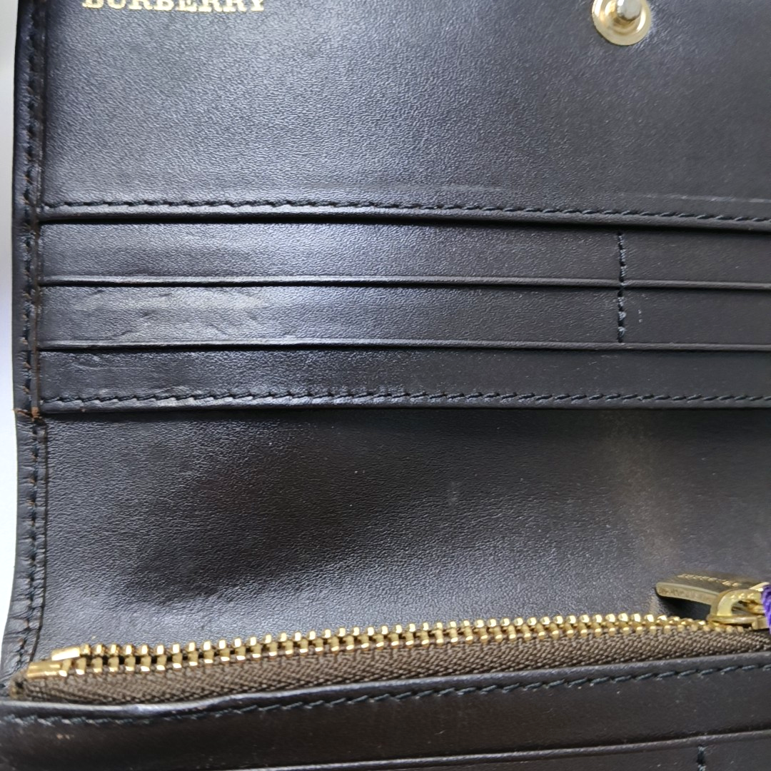 BURBERRY Beige coated canvas war horse plaid wallet Golden hardware-(SKU)-957775654
