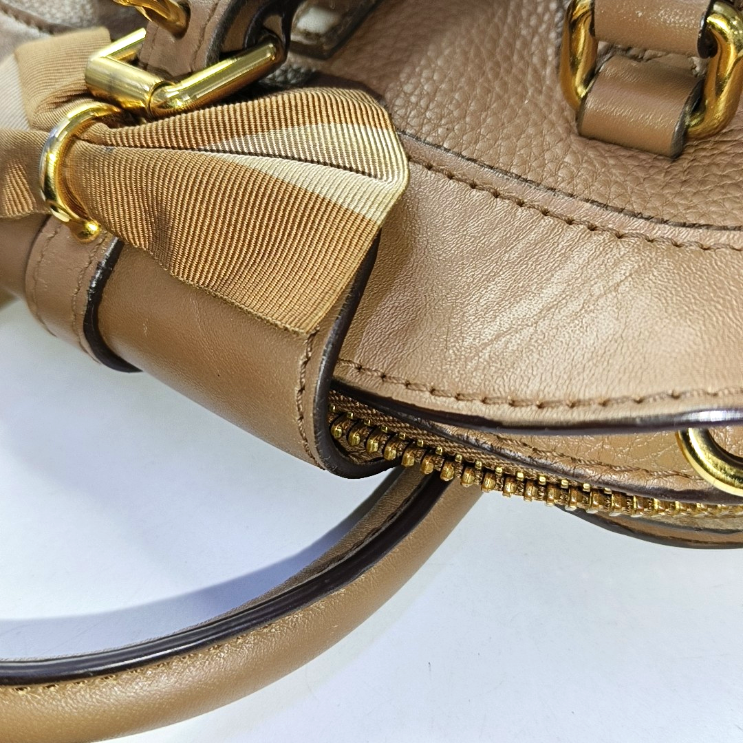 BURBERRY Milverton Brown Cowhide Single Shoulder Bag Tote Shoulder Bag Crossbody Bag Golden hardware Removable shoulder strap-(SKU)-951907400