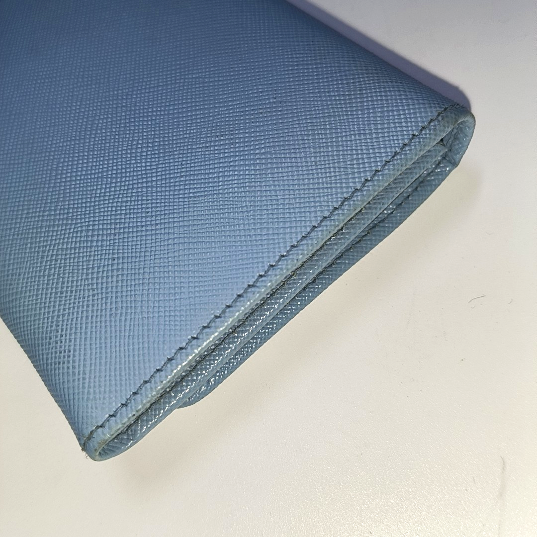 PRADA Small size Blue Leather Wallet-(SKU)-946563972