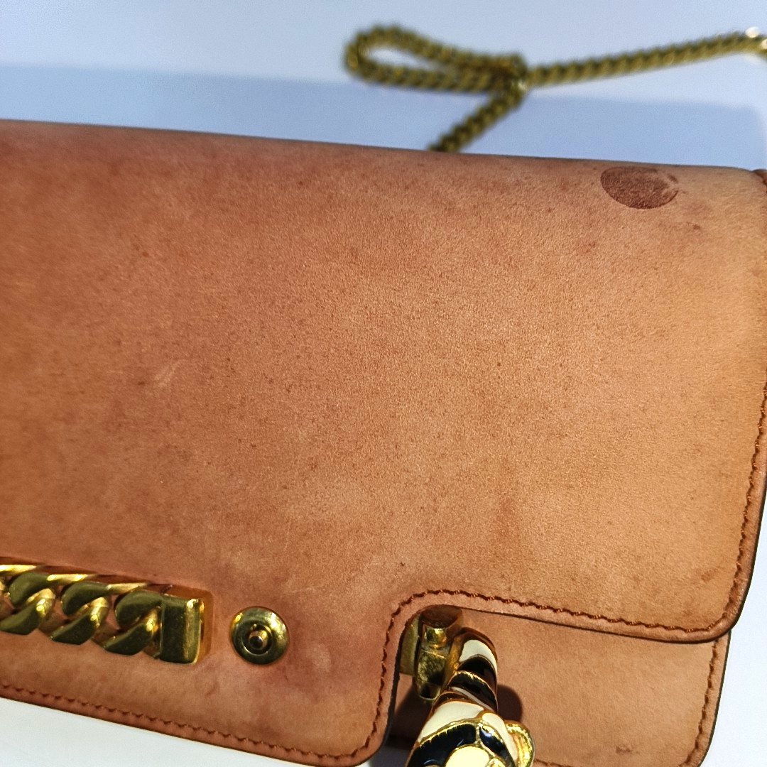 GUCCI Brick Red Cowhide Crossbody Bag Golden hardware Removable shoulder strap-(SKU)-935412398