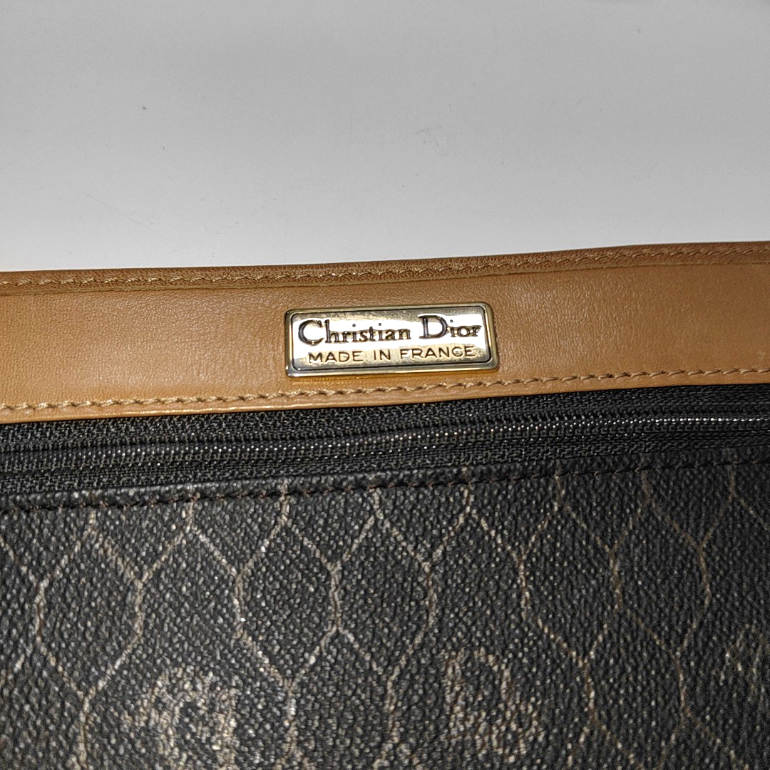 DIOR Black Coated Canvas Single Shoulder Bag Crossbody Golden hardware Sub-bag-(SKU)-14276666