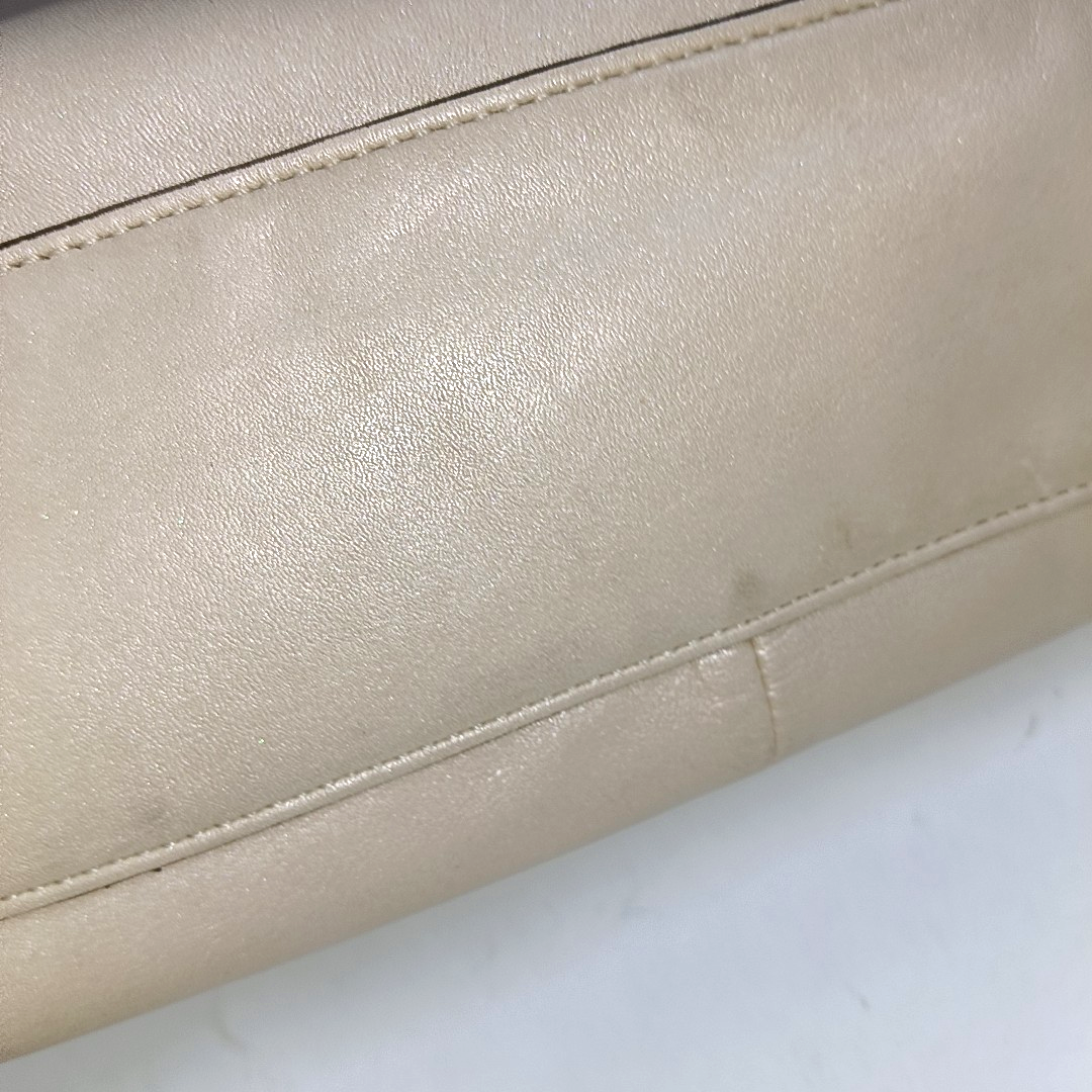 COACH Tote bag Beige Leather Single Shoulder Bag Handbag Silver Hardware-(SKU)-14076093
