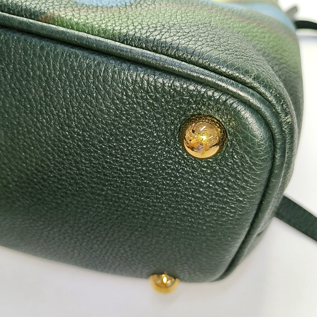 BURBERRY Multicolor Cowhide Print Single Shoulder Bag Tote Bag Golden hardware Removable shoulder strap-(SKU)-957696846
