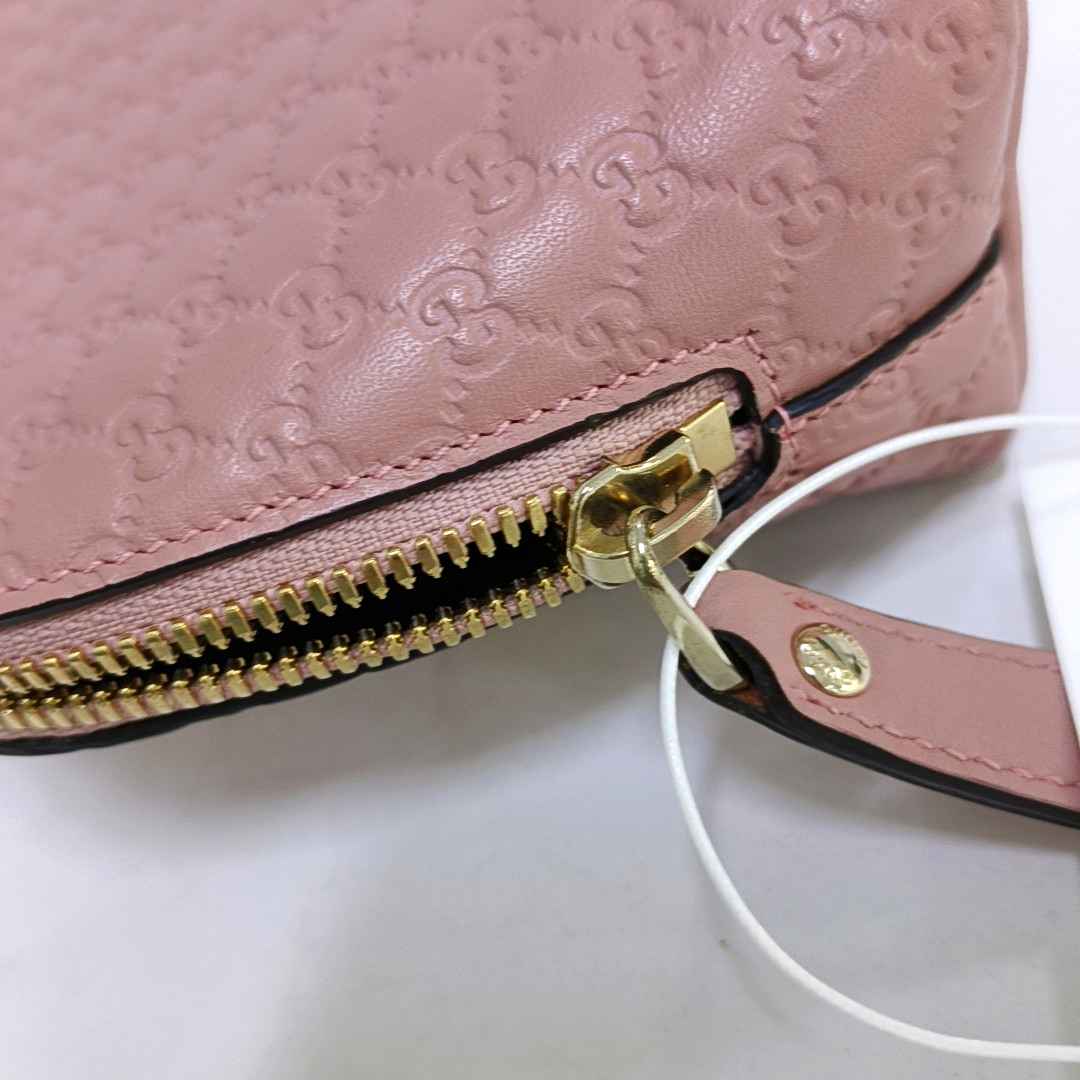 GUCCI Pink Calfskin Monogrammed Handbag Golden hardware-(SKU)-956988903