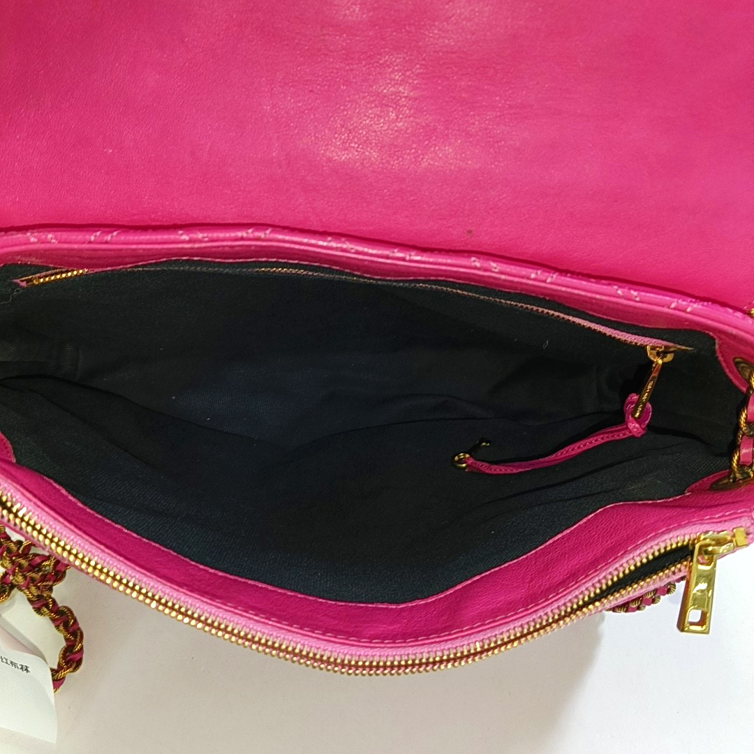 MARC JACOBS Fuchsia Leather Quilted Crossbody Bag Golden hardware-(SKU)-944011217