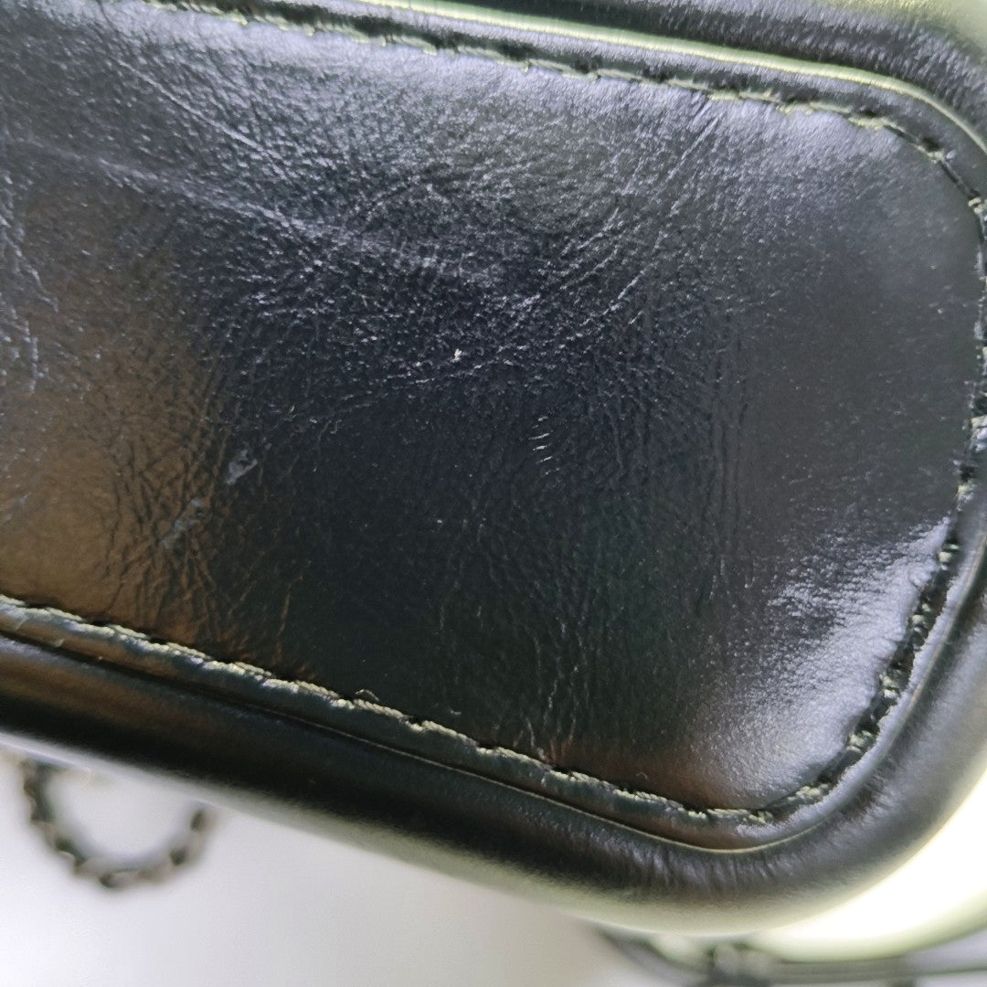 CHANEL GABRIELLE Small Deep Blue Calfskin Leather Quilted Hobo Shoulder Bag 28 Clasp Gold Silver Rhodium Hardware Removable Shoulder Strap-(SKU)-969331059