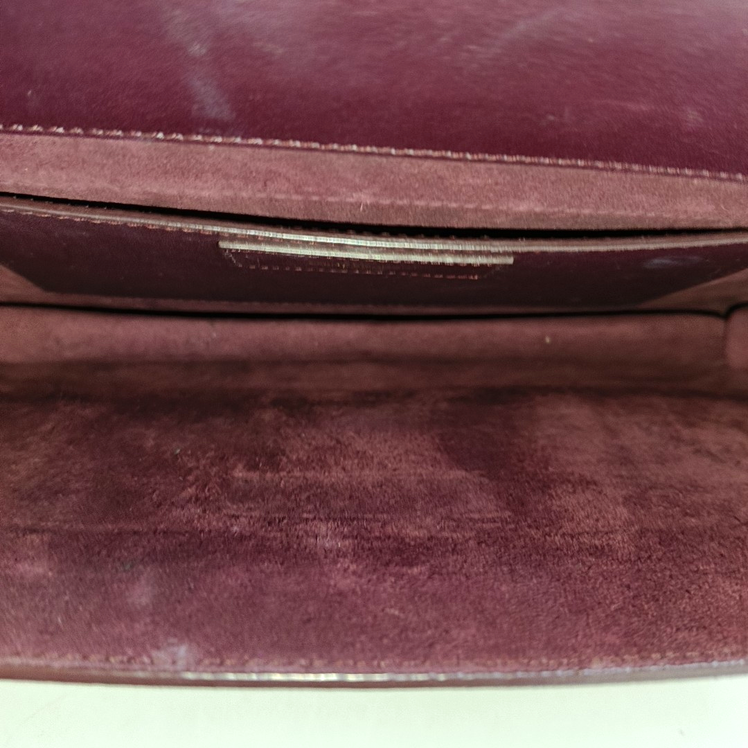 YSL VINTAGE BETTY Burgundy suede leather single shoulder bag crossbody bag Golden hardware-(SKU)-14285934