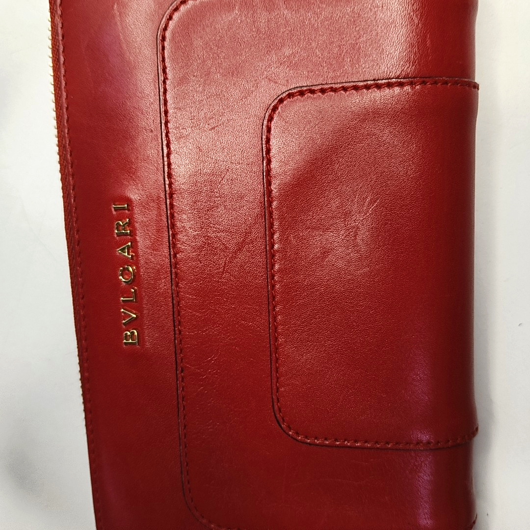 BVLGARI SERPENTI FOREVER Red Cowhide Snake Head Snake Head Wallet Gold Black White Green Hardware-(SKU)-958628798
