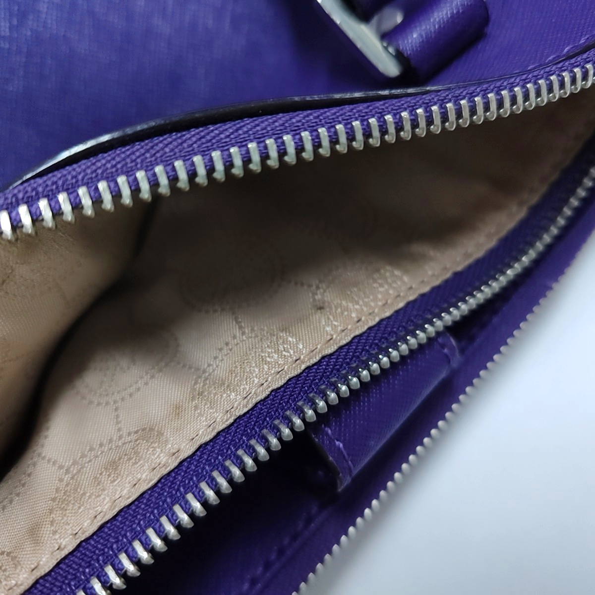 MICHAEL KORS Small size Purple Leather Textured Studs Single Shoulder Bag Handbag Crossbody Silver Hardware Removable shoulder strap-(SKU)-930756966