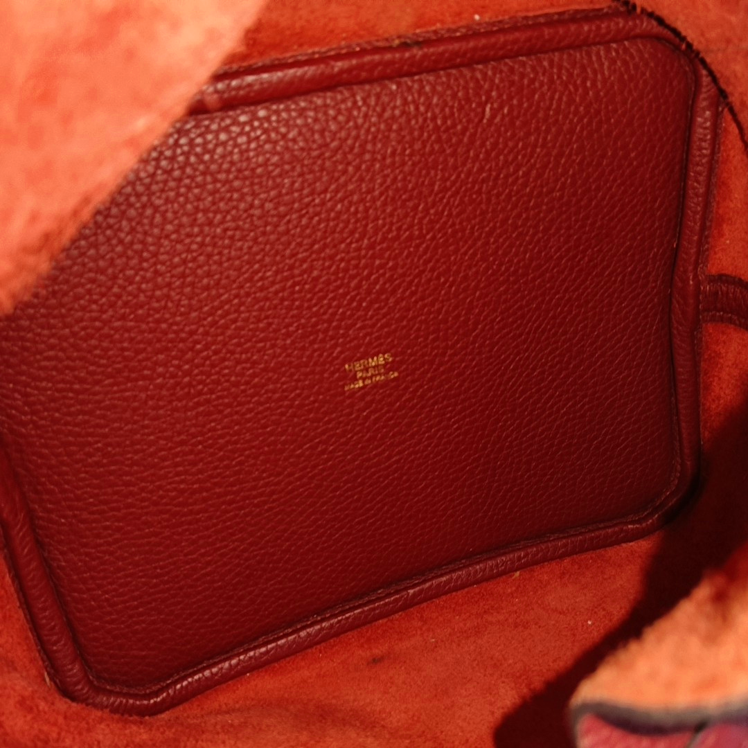 HERMÈS Picotin Lock 22 Pomegranate Red Clemence Leather Picotin Lock Handbag Gold Hardware Y Engraved-(SKU)-955861432