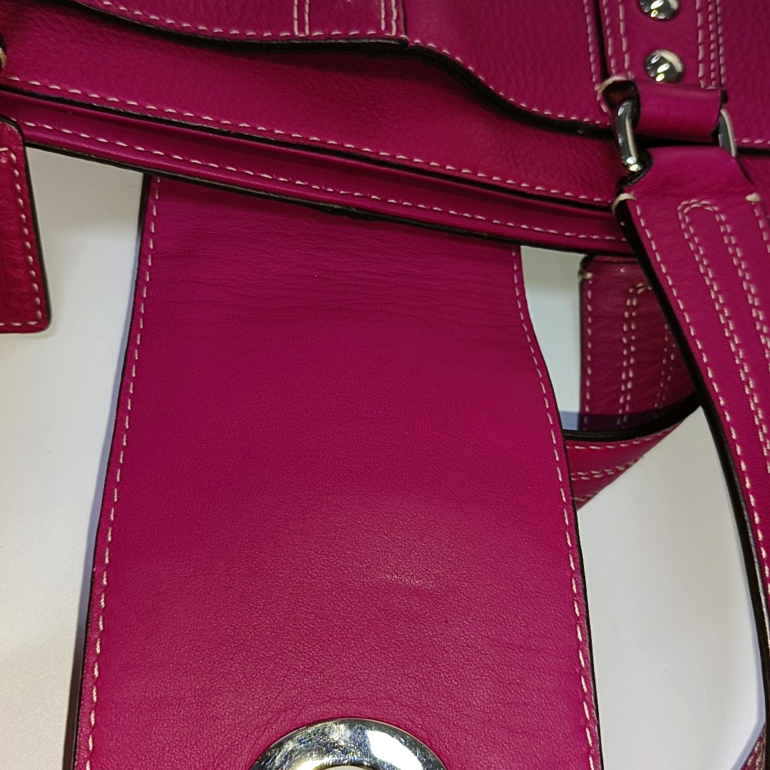 COACH Tote bag Hot Pink Leather Shoulder and Handbag Silver Hardware-(SKU)-933278329