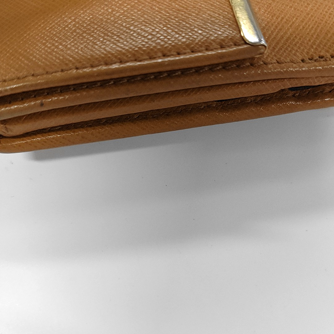 FERRAGAMO Gancio Brown Leather Embossed Wallet Golden hardware-(SKU)-13699492