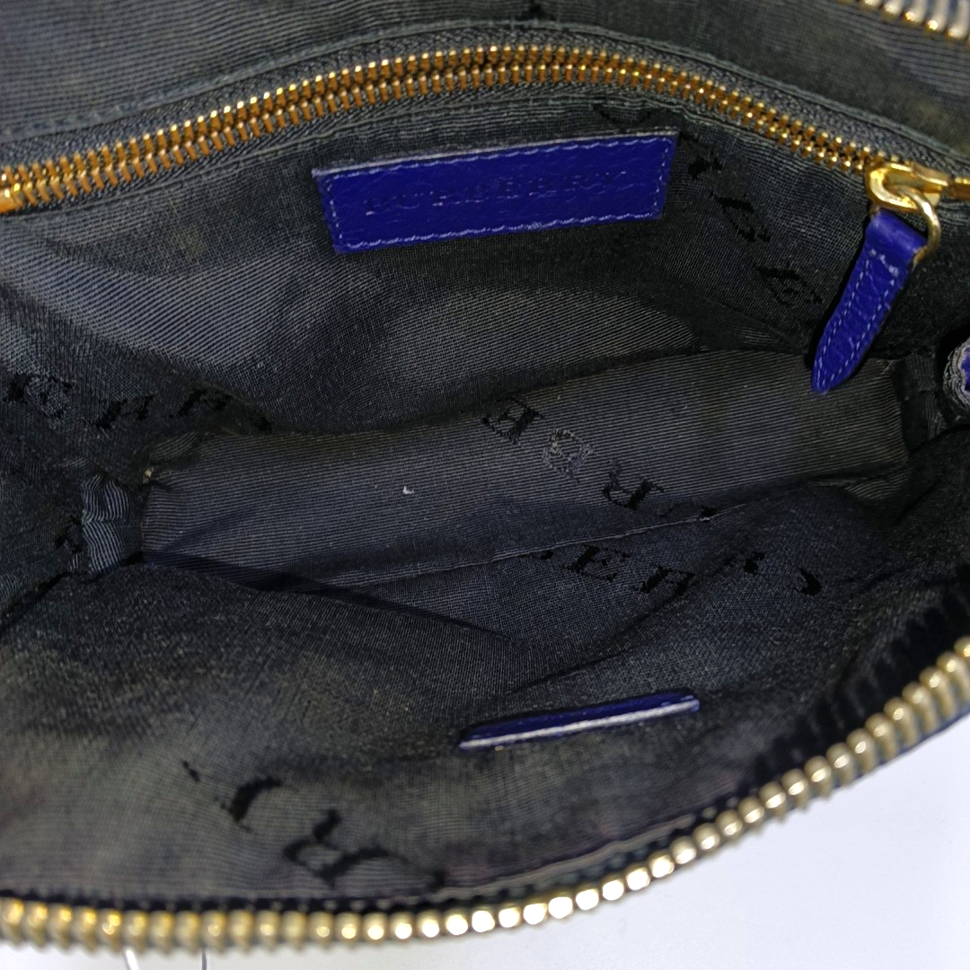 BURBERRY Harrogate Dark Blue Leather Crossbody Shoulder Bag Golden hardware Removable shoulder strap-(SKU)-942274360